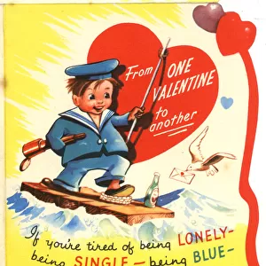 Valentine card, sailor boy