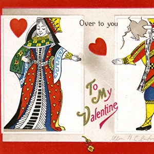 Valentines card with king and queen