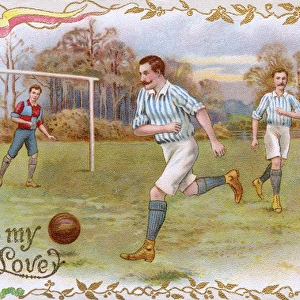 Valentines Day postcard - Football Match - To My Love