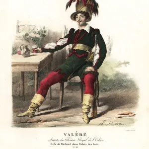 Valere as Richard in the Romantic opera Robin des Bois, 1824