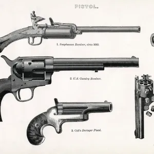 Variety of pistols, incl Colts Deringer pistol / Peacemaker