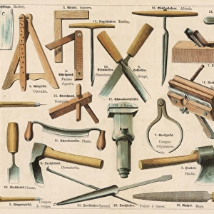 Various tools used in cartwrights trade