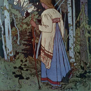 Vasilissa on her way to the Baba-Yaga