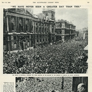 VE Day celebrations: crowds in Whitehall
