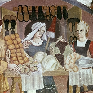 Vegetable Market. 15th century. Fresco. ITALY