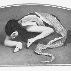Vera Mirova in her snake dance, 1928