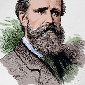 Verney Lovett Cameron (1844-1894). Engraving. Colored