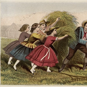 Victorian children at harvest time