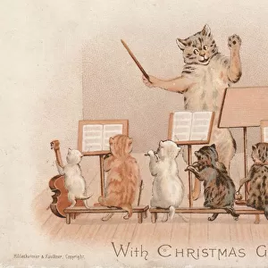 Victorian Greeting Card - The Cat Orchestra