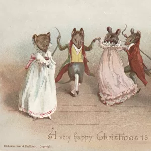 Victorian Greeting Card - The Mouse Ball