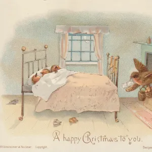 Victorian Greeting Card - Robins Christmas Eve