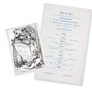 Victorian invitation and menu for dinner at Crystal Palace (