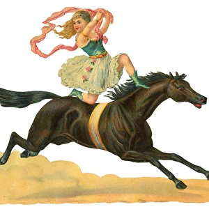Victorian scrap - circus bareback rider