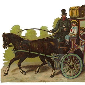 Victorian Scrap, coach and horses