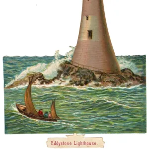 Victorian Scrap - Eddystone Lighthouse