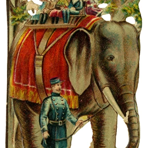 Victorian Scrap - An Elephant Ride at the Zoo