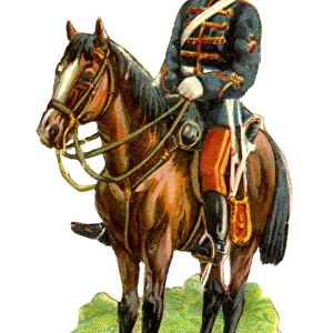 Victorian Scrap - Soldier on Horseback