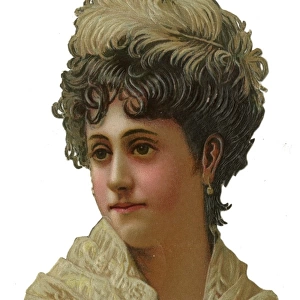 Victorian scrap, woman, head and shoulders