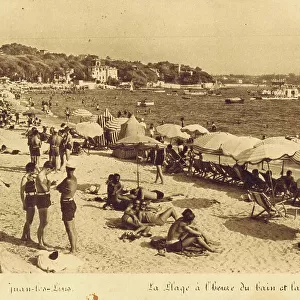 A view of the beach at La pointe du Cap D'Antibes, 1920s