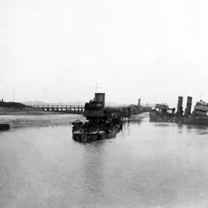 View of Bruges Canal, Zeebrugge, Belgium, WW1