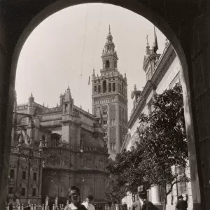 View of Cathedral of St Mary of the See, Seville, Spain