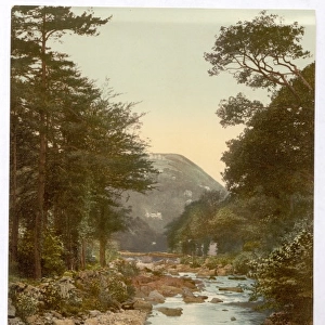 View in the East Lyn. with Lynton, Lynton and Lynmouth, Engl
