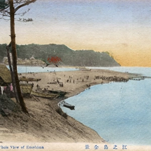 View toward Enoshima island, Kanagawa Prefecture, Japan