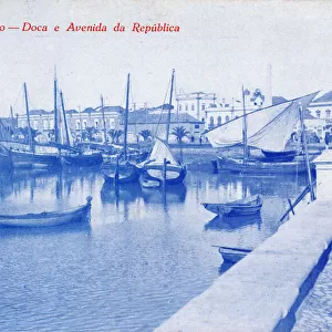 View of the harbour at Faro, Algarve, southern Portugal