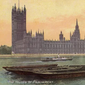 View of the Houses of Parliament across the River Thames