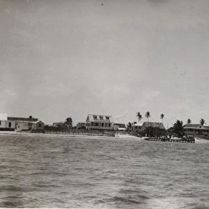 View of Loyola Camp from the sea, British Honduras