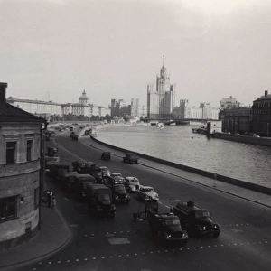 View of Moscow with Moskva River, USSR