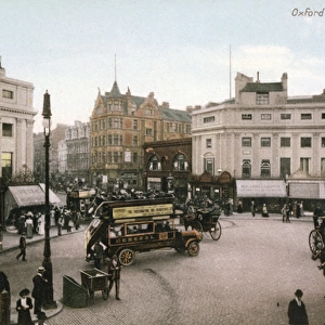 View of Oxford Circus with a G. prop bus passing through