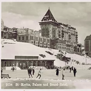 A view of the Palace and the Grand Hotel at St Moritz, 1920s