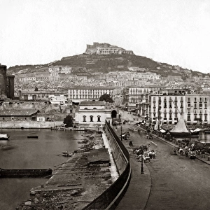 A view of the port, Naples, Italy, circa 1880s