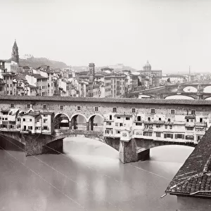 View river Arno of the Ponte Vecchio, Florence, Italy