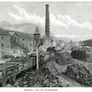View of Scotch whisky warehouses 1890