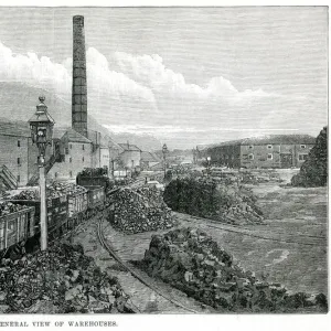 View of Scotch whisky warehouses 1890