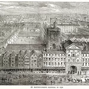 View of St. Bartholomew's Hospital in the City of London. Date: 1750