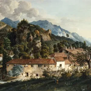 A Village in a Mountainous Landscape, by Alfieri A Village in a Mountainous Landscape, by Alfieri