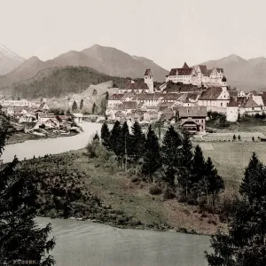 Vintage 19th century / 1900 photograph: Fossen, a Bavarian town in Germany