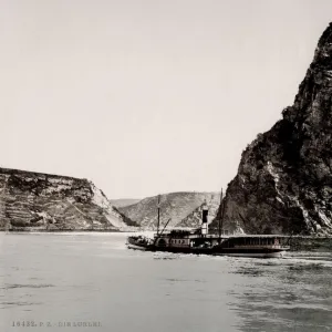 Vintage 19th century / 1900 photograph: The Lorelei, also spelled Loreley in German