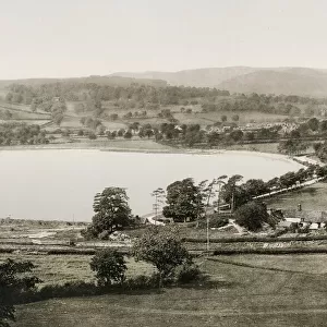 Vintage 19th century photograph: Bala town and lake, Wales