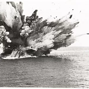 Vintage photograph WW II - sinking HMS Barham in 1941