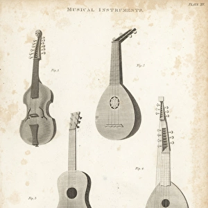 Viol d amour, mandore, Spanish guitar and lute
