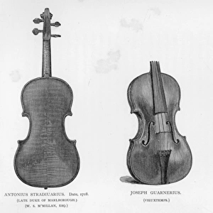Three violins by Stradivarius and Guarnerius