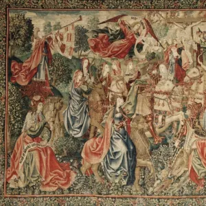 Virtues win to Vices. Flemish tapestry 1510 c