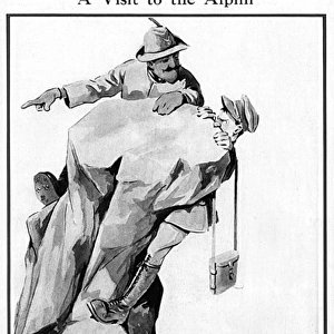 A Visit to the Alpini by Bruce Bairnsfather, WW1 cartoon