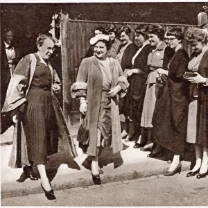 A visit to Westfield College, Hampstead by Queen Elizabeth the Queen Mother