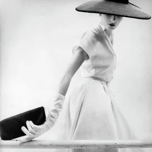 Vintage Vogue Print, 1954 Female Model Vintage Vogue Print, 1954 Female Model