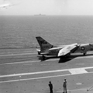 Vought F-8C Crusader 6957 takes the wire